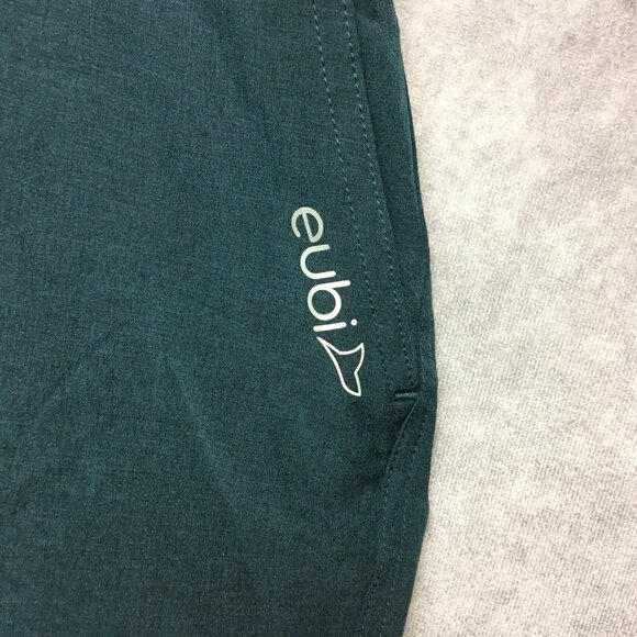 Eubi Mens Shorts size XXL Fitness Active Poly Stretch Pockets Stretch Blue Green - Picture 8 of 12